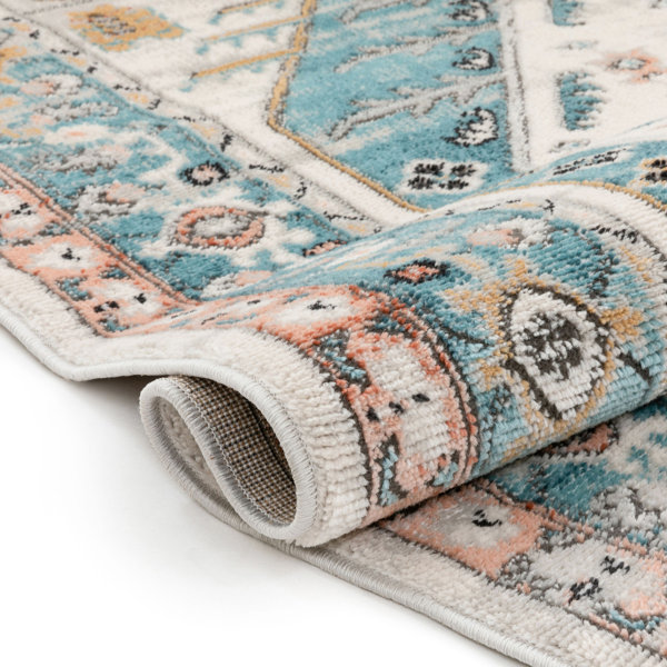 Well Woven Indira Oriental Blue/Ivory Area Rug Wayfair